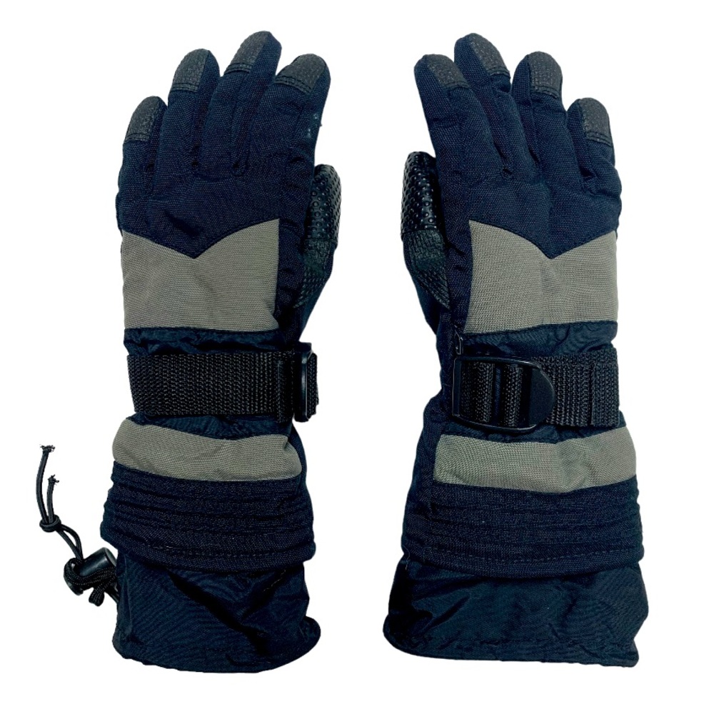 🆕 Kid’s Black Warm Winter Heavy Duty Lined Ski Snow Gloves Thinsulate